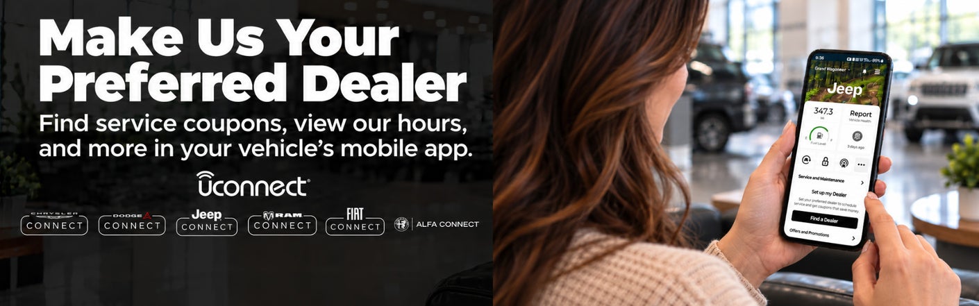 uconnect® make us your preferred dealer | Warrensburg Chrysler Dodge Jeep Ram FIAT in Warrensburg MO