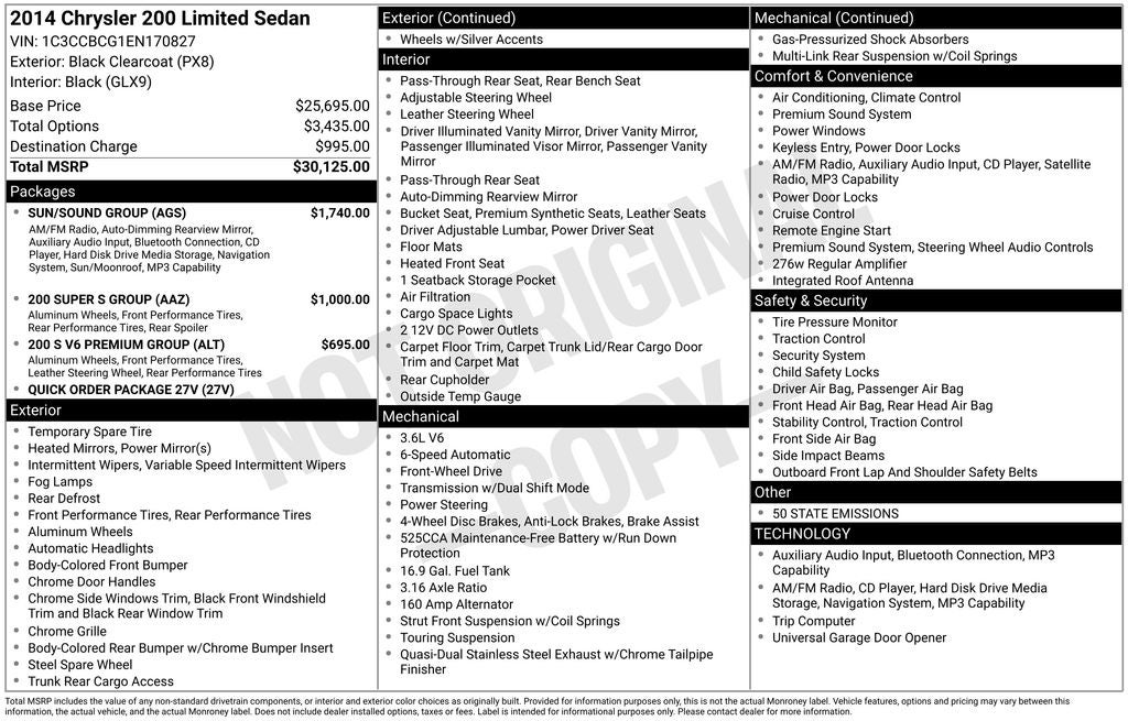 2014 Chrysler 200 Limited