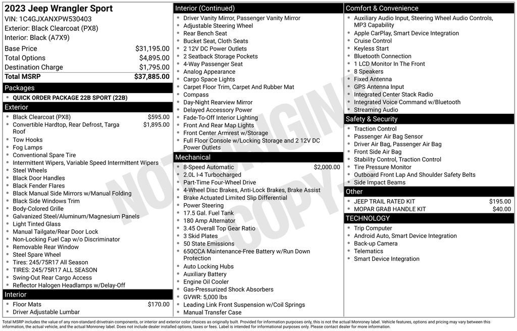 2023 Jeep Wrangler Sport