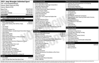 2021 Jeep Wrangler Unlimited Sport