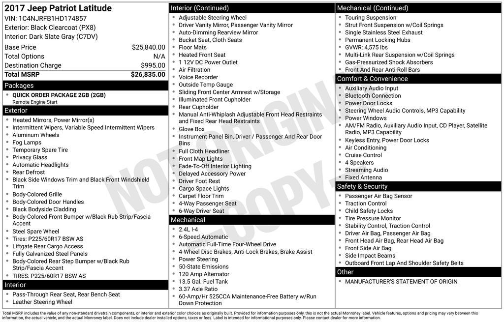 2017 Jeep Patriot Latitude