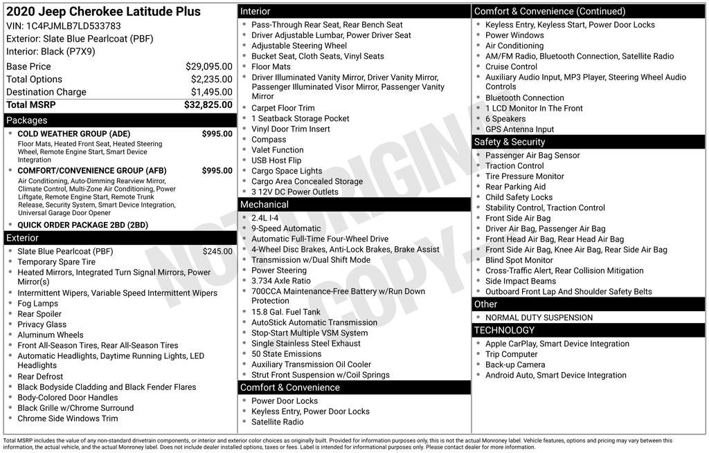 2020 Jeep Cherokee Latitude Plus