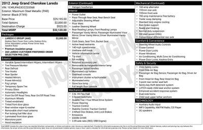 2012 Jeep Grand Cherokee Laredo