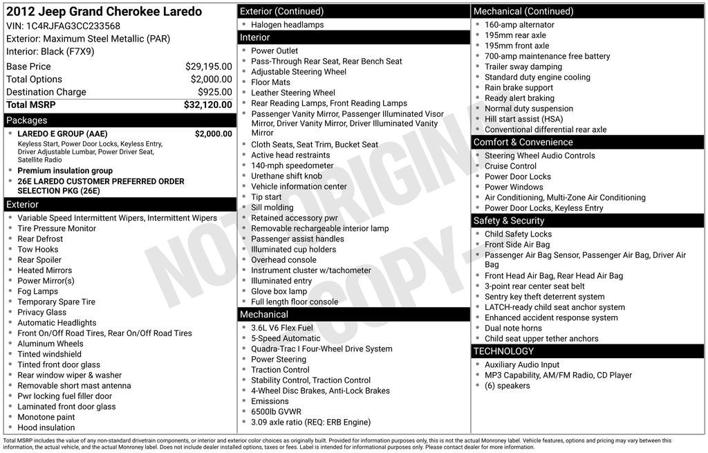 2012 Jeep Grand Cherokee Laredo