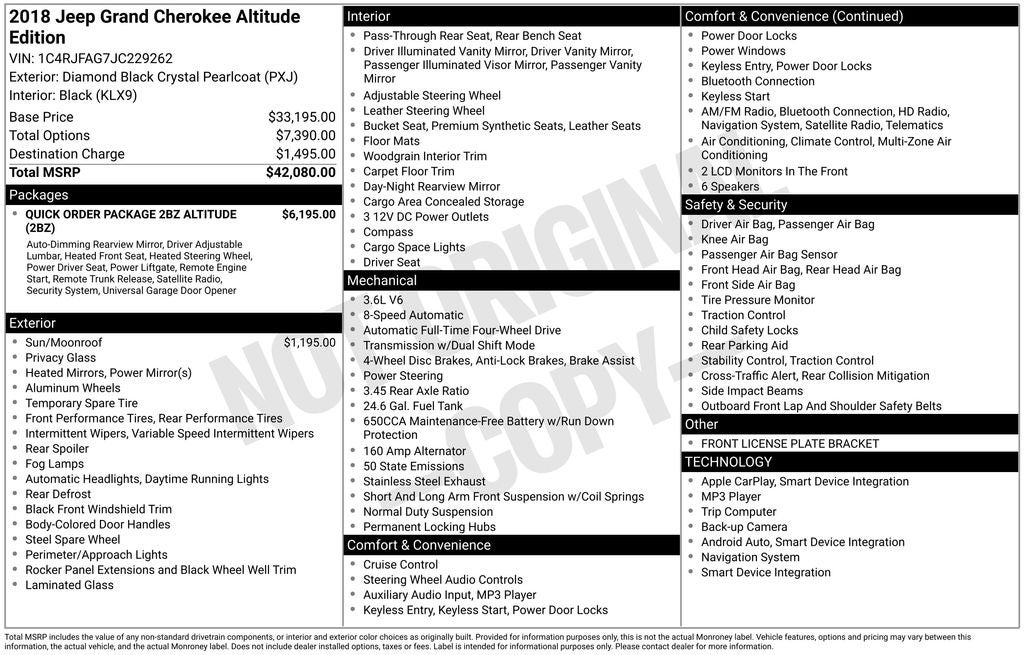 2018 Jeep Grand Cherokee Altitude