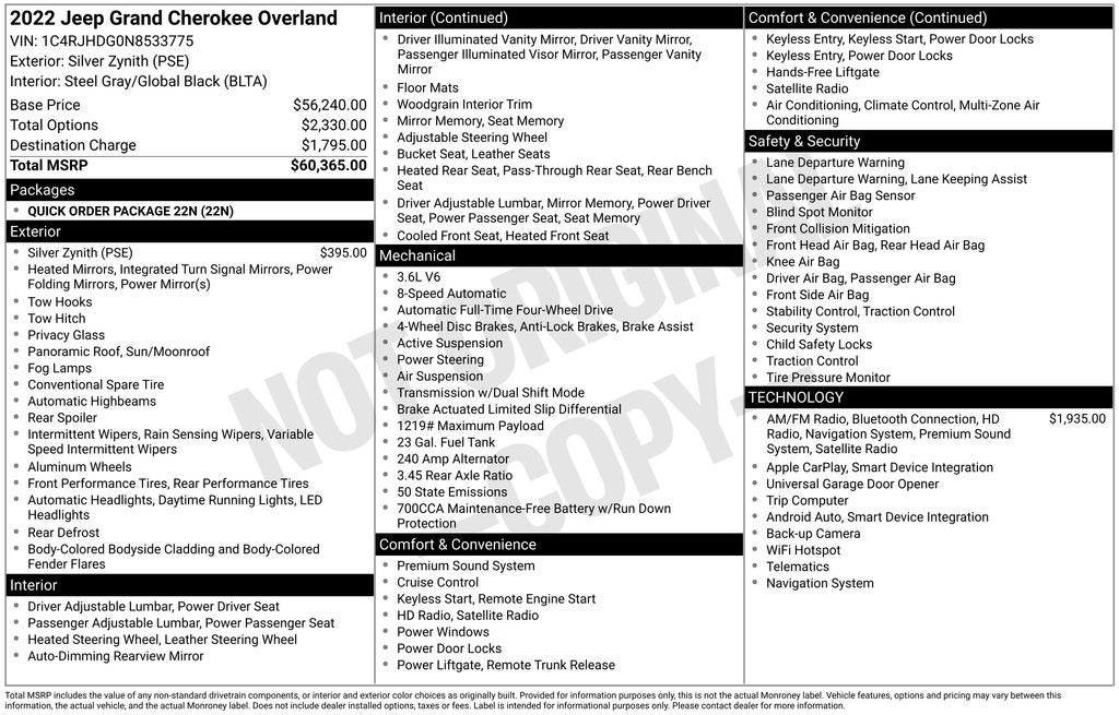 2022 Jeep Grand Cherokee Overland