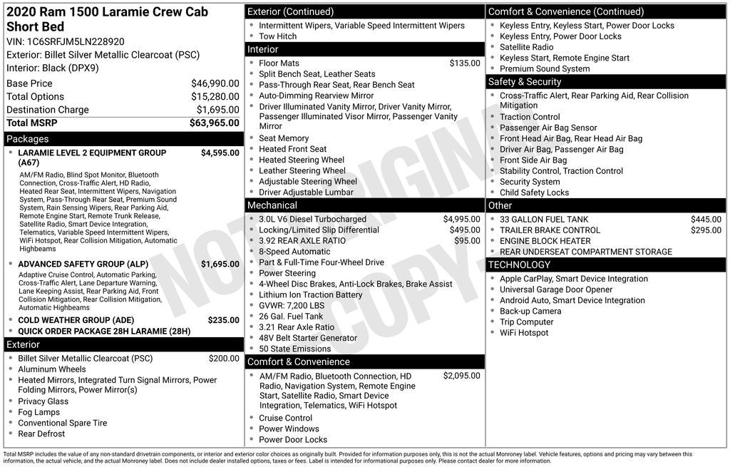 2020 RAM 1500 Laramie
