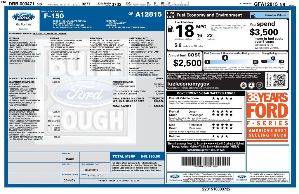2016 Ford F-150 XLT