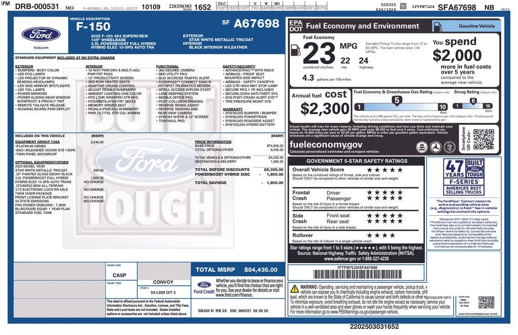 2025 Ford F-150 Platinum