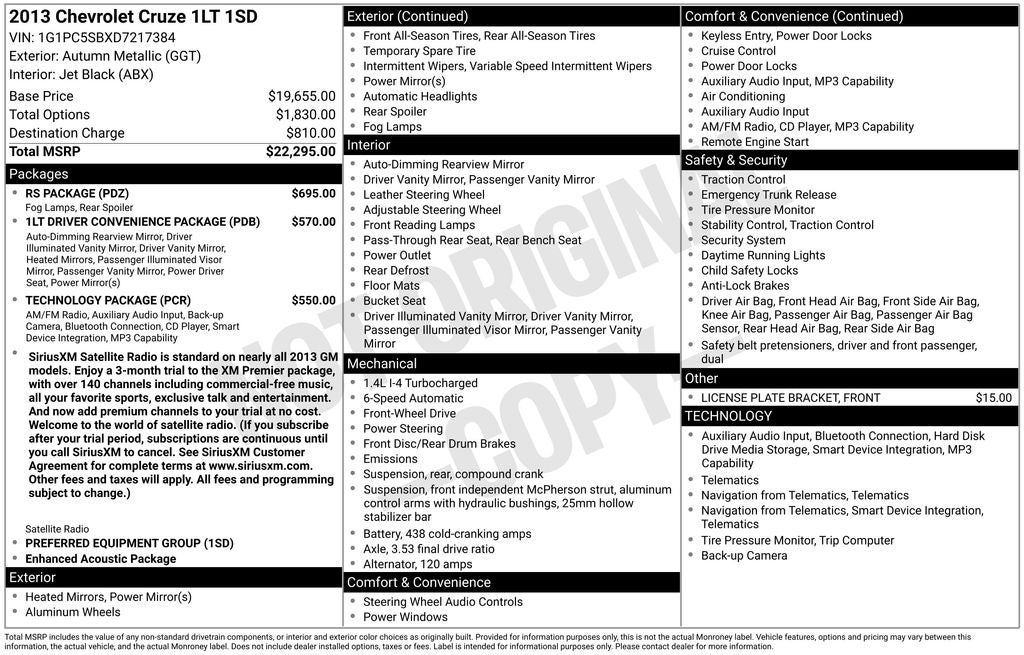2013 Chevrolet Cruze 1LT