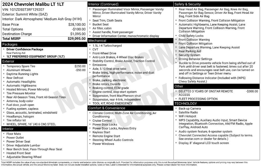 2024 Chevrolet Malibu LT 1LT