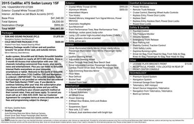 2015 Cadillac ATS 2.0L Turbo Luxury