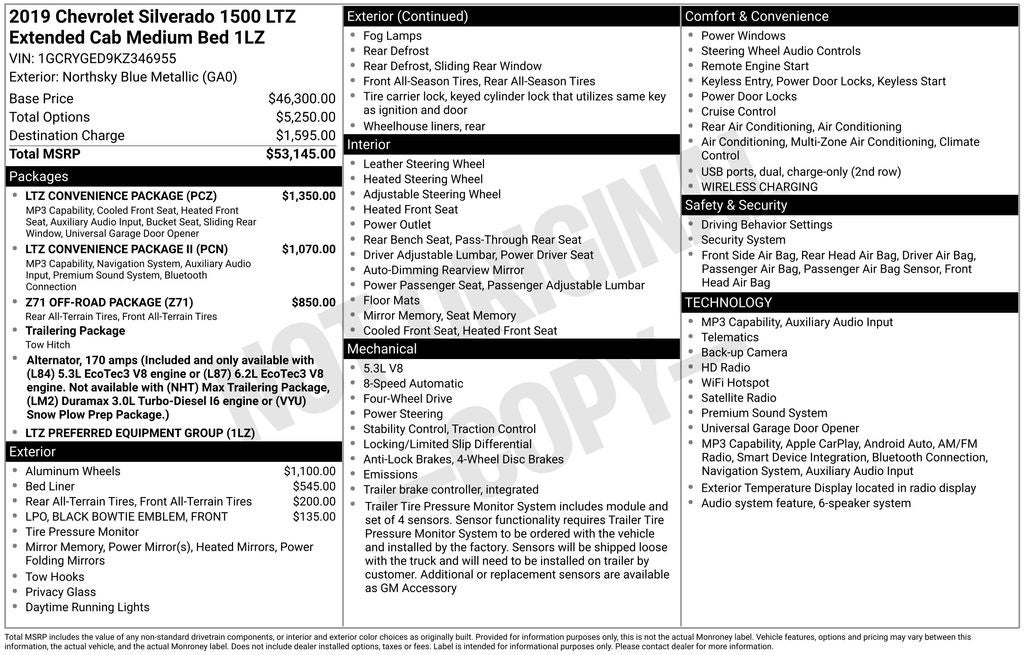 2019 Chevrolet Silverado 1500 LTZ