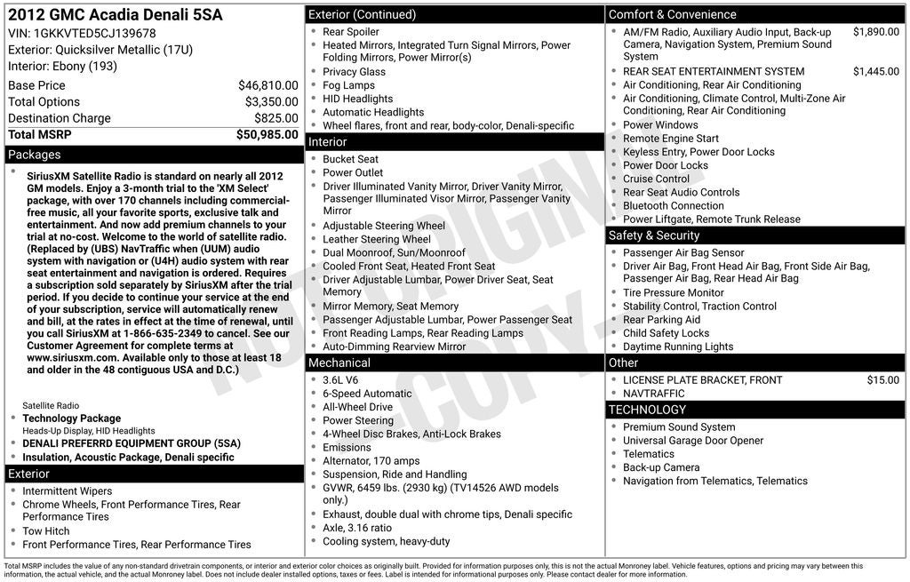 2012 GMC Acadia Denali