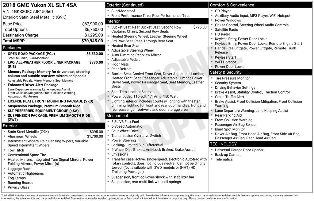 2018 GMC Yukon XL SLT