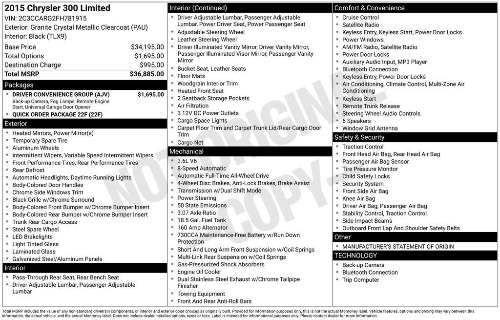 2015 Chrysler 300 Limited