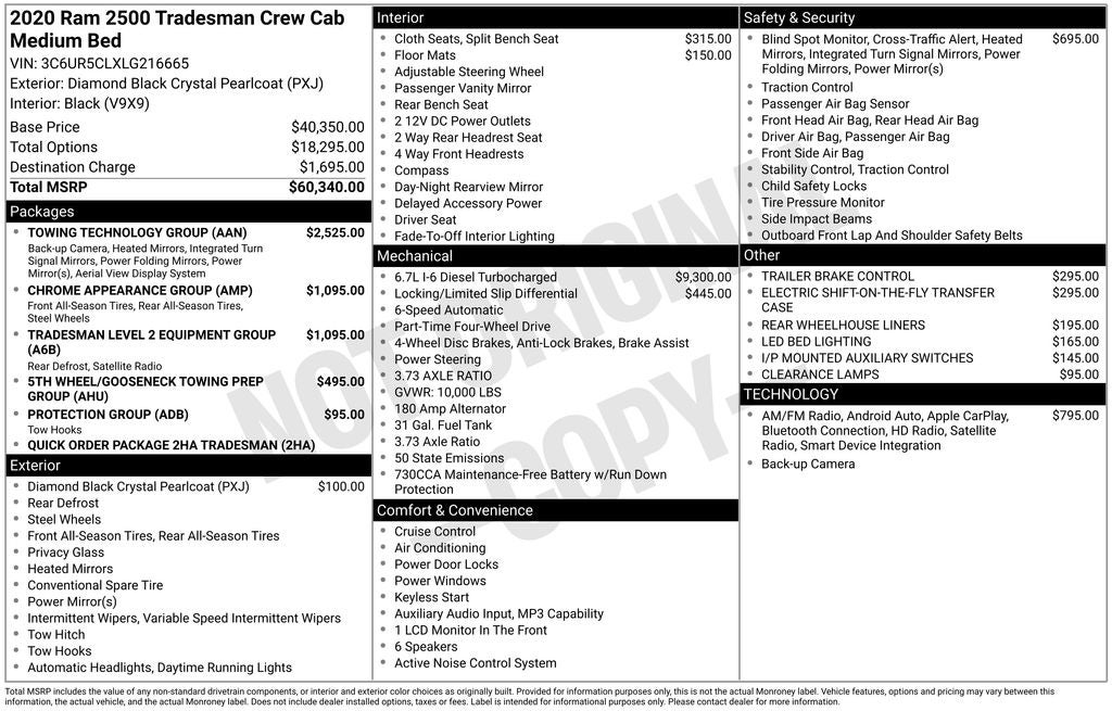 2020 RAM 2500 Tradesman