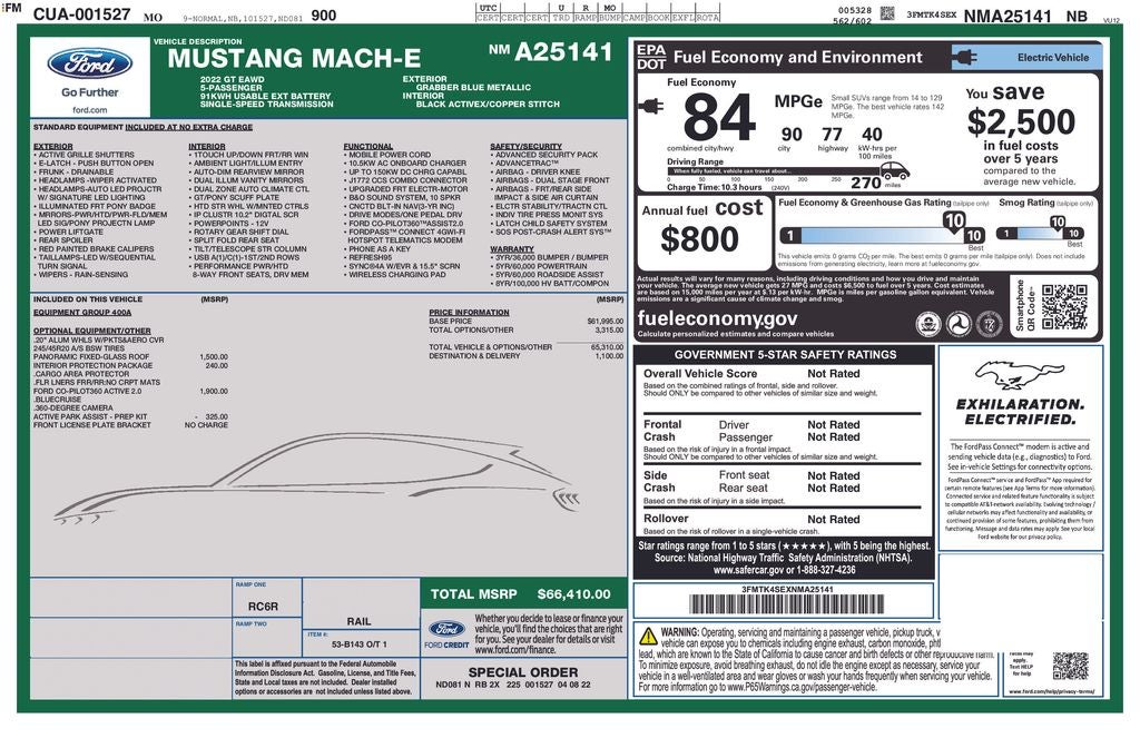 2022 Ford Mustang Mach-E GT