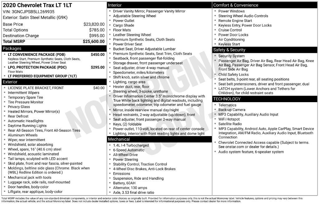 2020 Chevrolet Trax LT