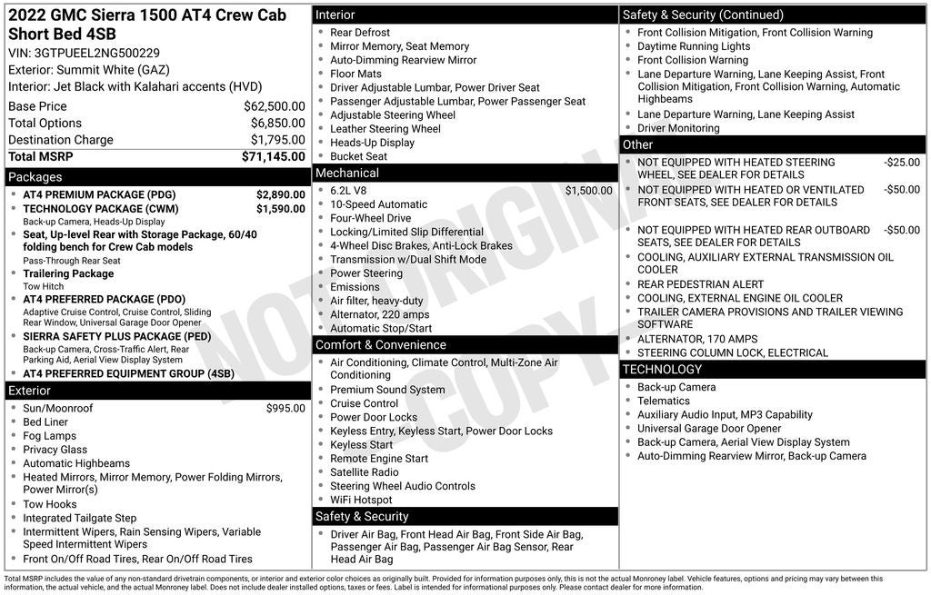 2022 GMC Sierra 1500 AT4