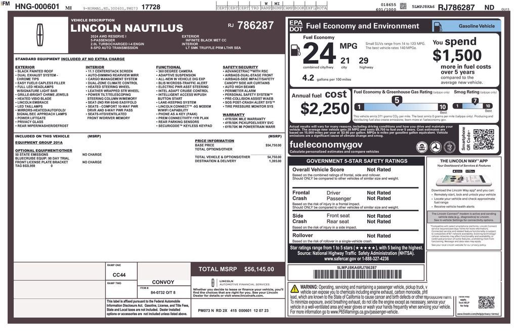 2024 Lincoln Nautilus Reserve