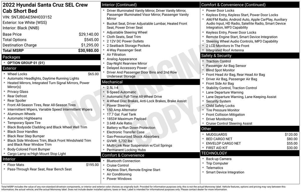 2022 Hyundai Santa Cruz SEL