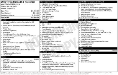 2025 Toyota Sienna LE 8 Passenger