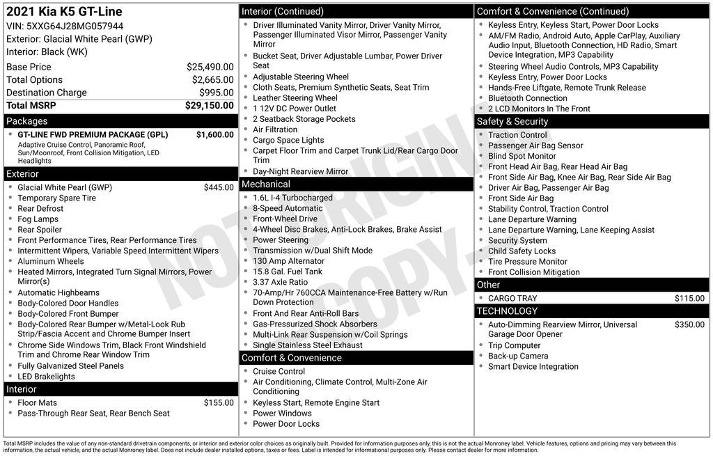 2021 Kia K5 GT-Line
