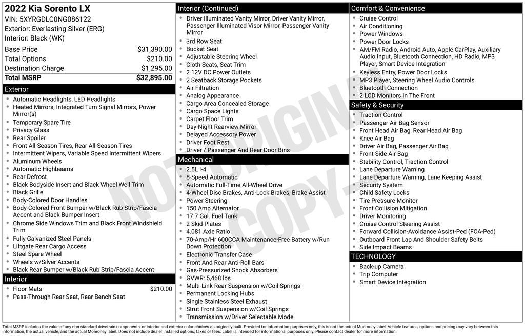 2022 Kia Sorento LX