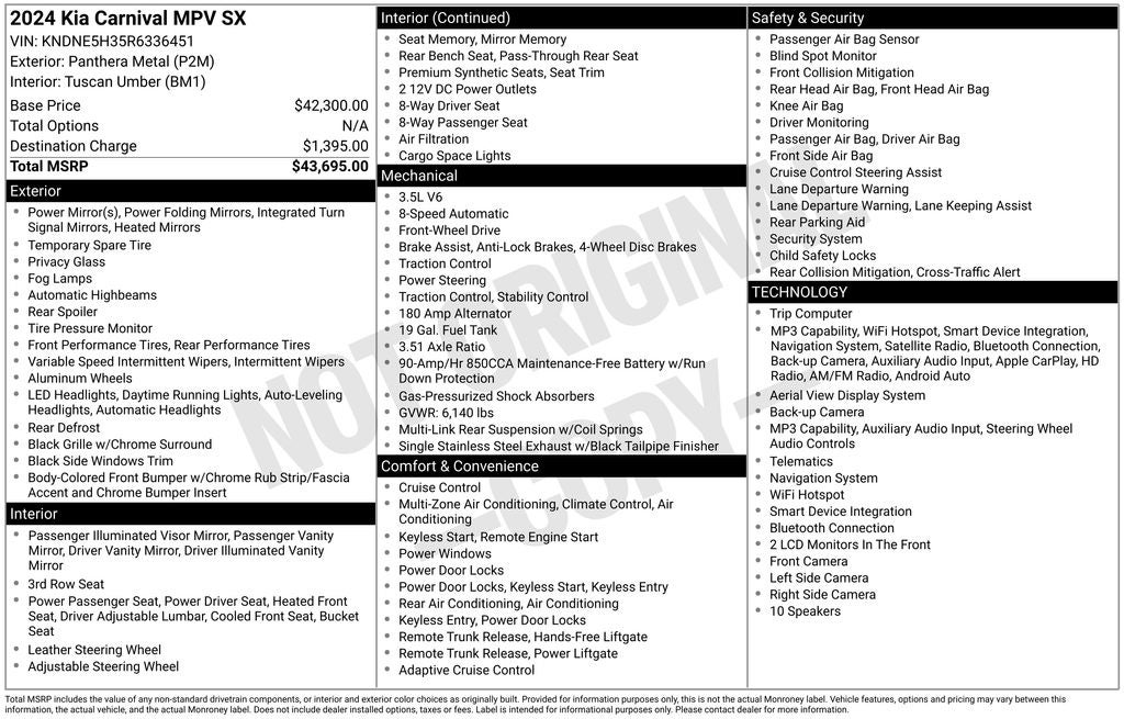 2024 Kia Carnival SX