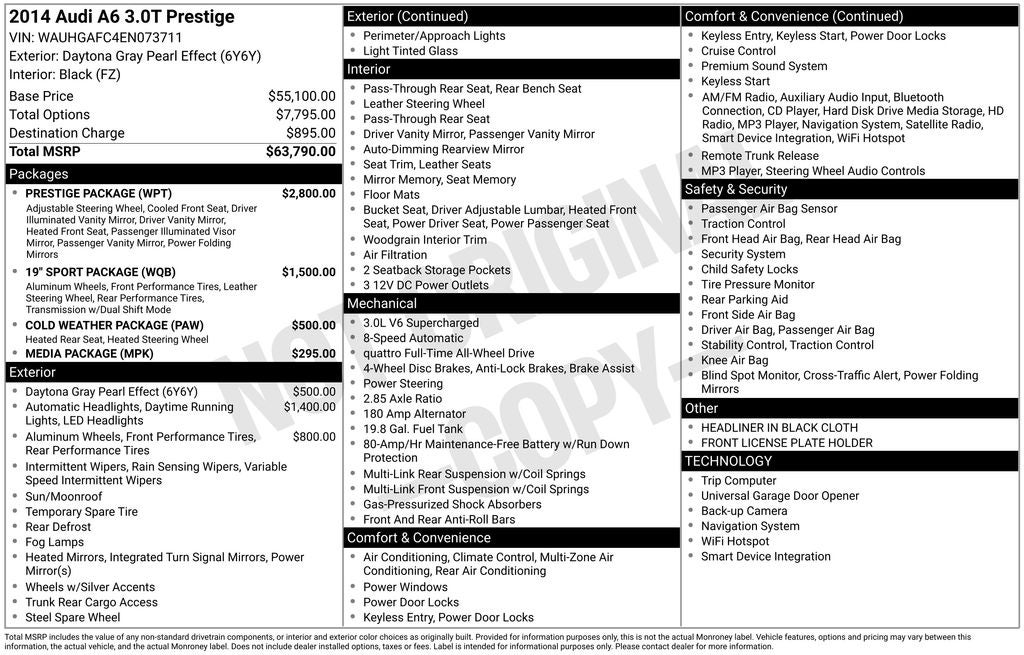 2014 Audi A6 3.0T Prestige quattro