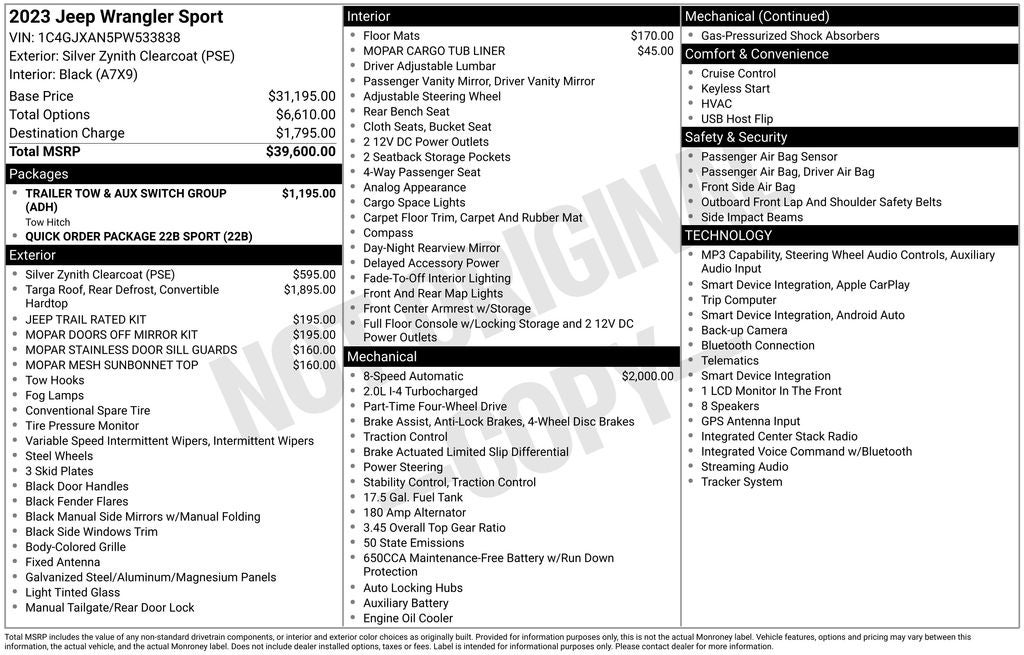 2023 Jeep Wrangler 2-Door Sport 4x4