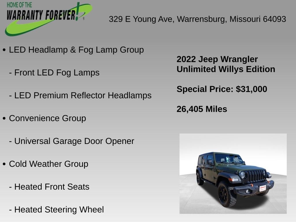 2022 Jeep Wrangler Unlimited Willys