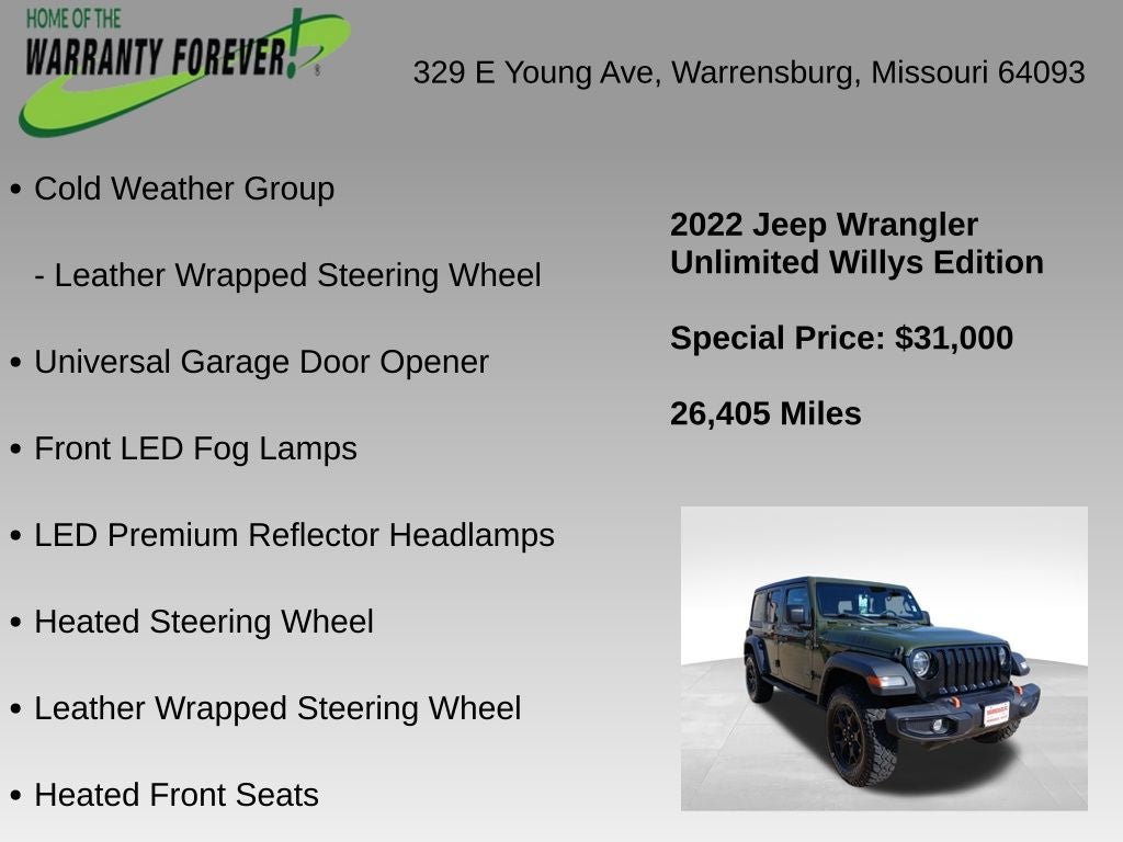 2022 Jeep Wrangler Unlimited Willys