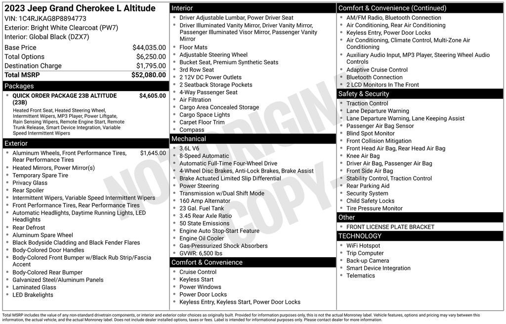 2023 Jeep Grand Cherokee L Altitude 4x4