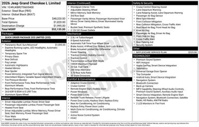 2026 Jeep Grand Cherokee GRAND CHEROKEE L LIMITED 4X4