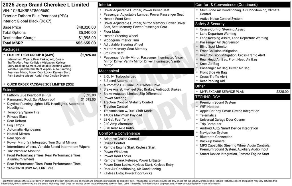 2026 Jeep Grand Cherokee GRAND CHEROKEE L LIMITED 4X4