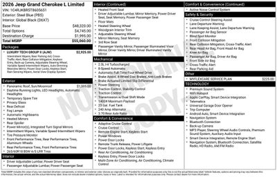 2026 Jeep Grand Cherokee GRAND CHEROKEE L LIMITED 4X4