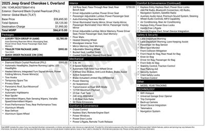 2025 Jeep Grand Cherokee GRAND CHEROKEE L OVERLAND 4X4