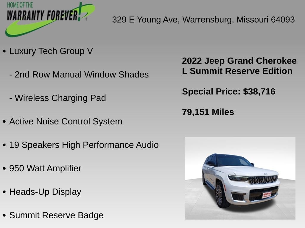 2022 Jeep Grand Cherokee L Summit Reserve 4x4
