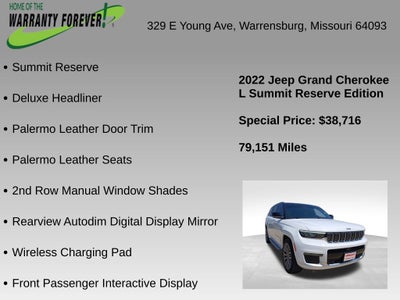 2022 Jeep Grand Cherokee L Summit Reserve 4x4