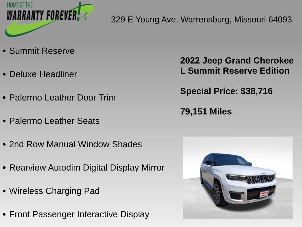2022 Jeep Grand Cherokee L Summit Reserve 4x4