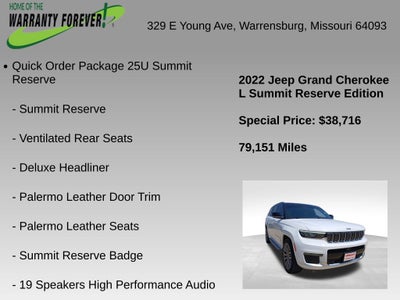 2022 Jeep Grand Cherokee L Summit Reserve 4x4