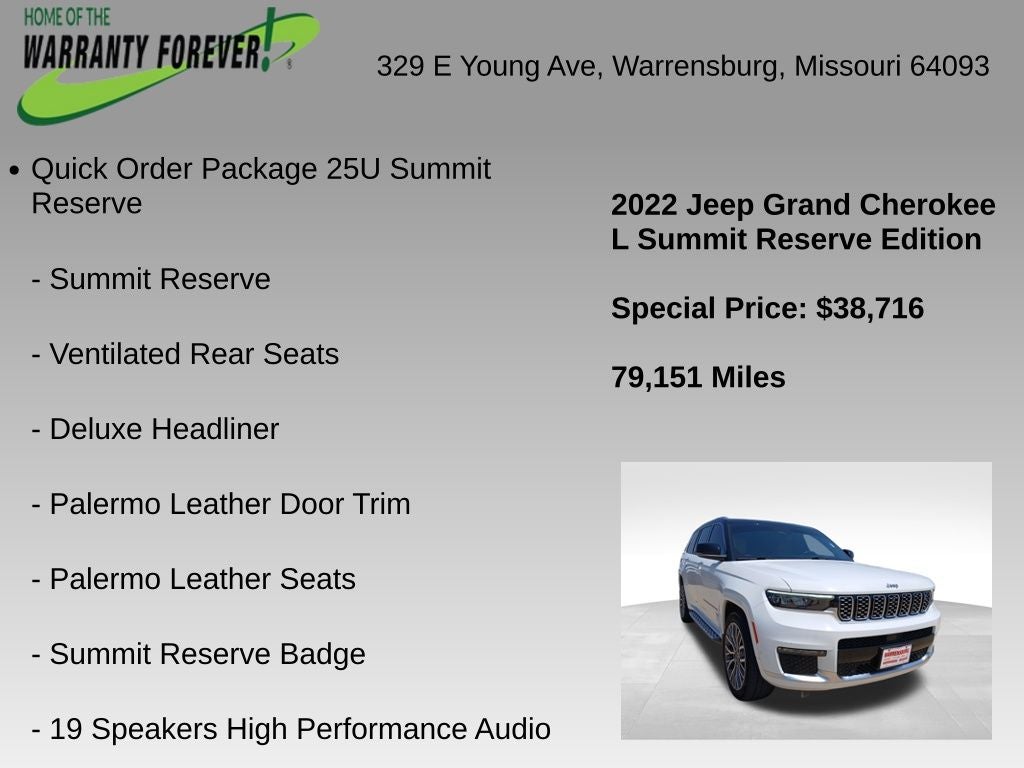 2022 Jeep Grand Cherokee L Summit Reserve 4x4
