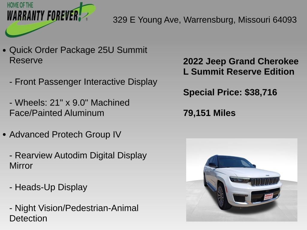 2022 Jeep Grand Cherokee L Summit Reserve 4x4