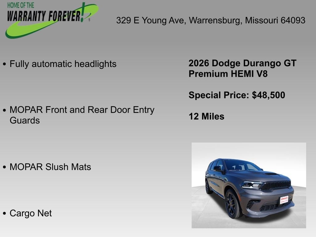 2026 Dodge Durango DURANGO GT PREMIUM AWD HEMI V8