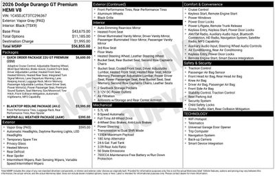 2026 Dodge Durango GT Premium HEMI V8