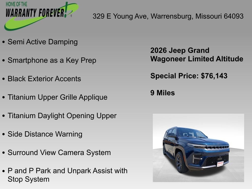 2026 Jeep Grand Wagoneer GRAND WAGONEER LIMITED ALTITUDE 4X4