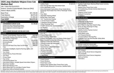 2025 Jeep Gladiator GLADIATOR MOJAVE 4X4