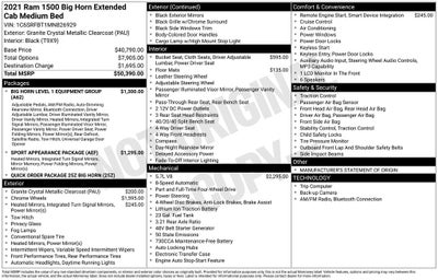 2021 RAM 1500 Big Horn Quad Cab 4x4 6'4' Box